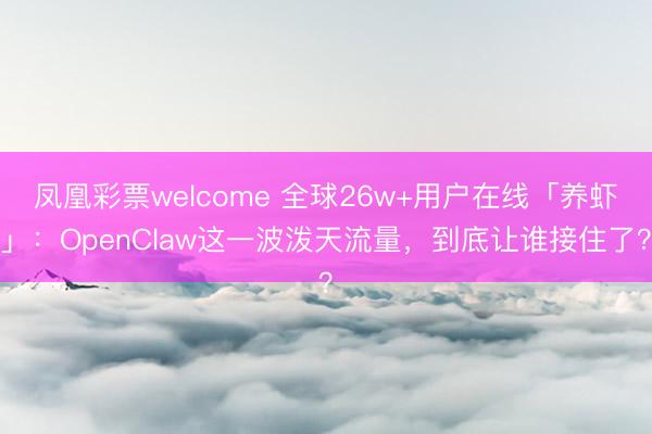 凤凰彩票welcome 全球26w+用户在线「养虾」：OpenClaw这一波泼天流量，到底让谁接住了？